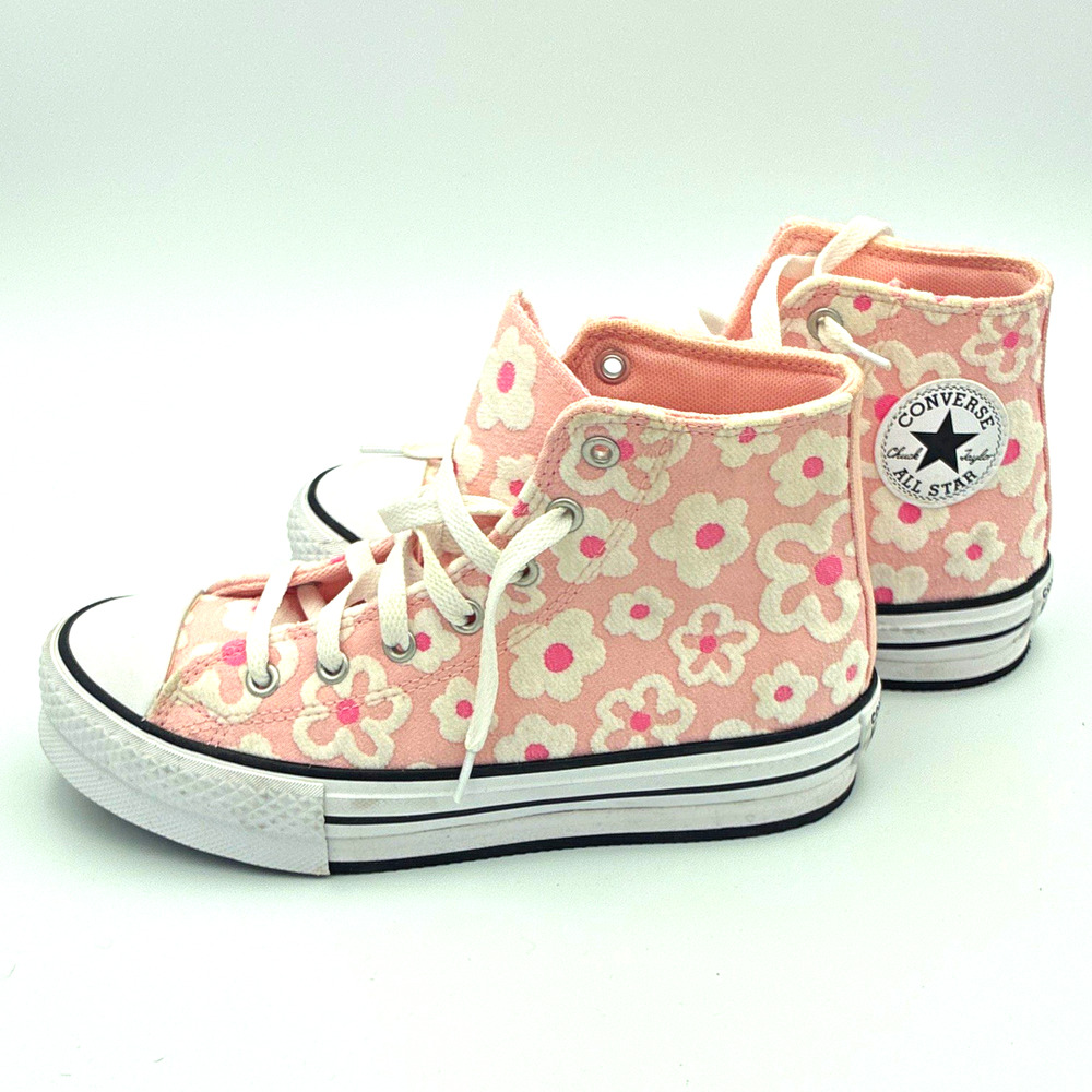 Converse Chuck Taylor All Star Lift Platform Pink Floral High Top Kids US 3
